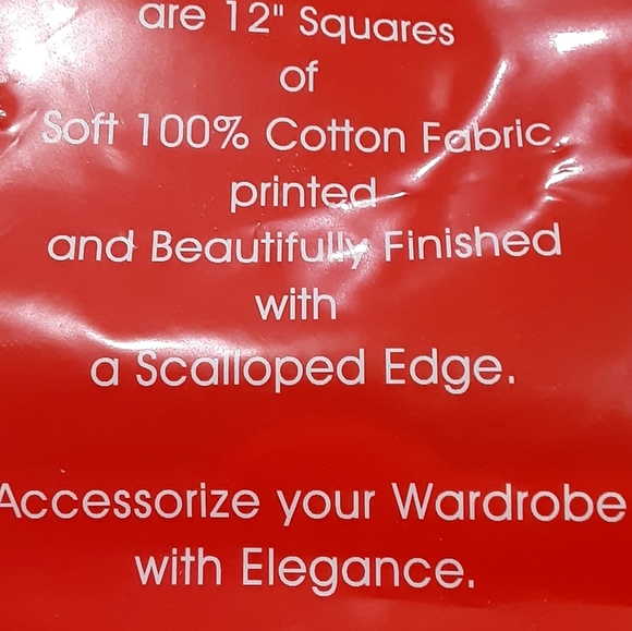 Floral Printed Cotton Scalloped Edge Handkerchief 12" Square - Picture 2 of 6